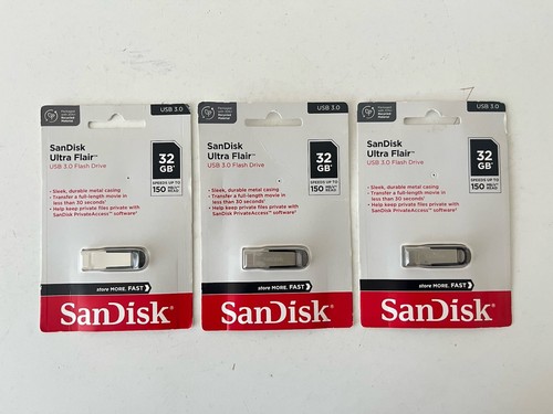 3 x Genuine SanDisk Ultra Flair 32GB USB 3.0 Flash Drive Memory Stick Pen New