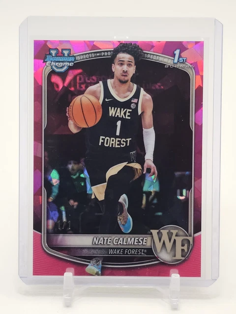 NATE CALMESE 2025-26 BOWMAN CHROME U PADPARADSCHA SAPPHIRE 1ST 1/1 Q2045