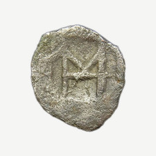 Ancient Greek Kolophon, Ionia AR hemiobol, head of Apollo facing, ca.500-450BC