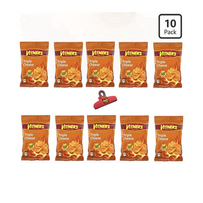 Vitners Tangy Triple Cheese Sizzlin' Hot Chips 10 Pack 1 oz bags