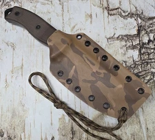 KYDEX SHEATH (ONLY) for ESEE 5 WITH FLAT MICARTA HANDLE, COMBAT CLIP,  ESKY041