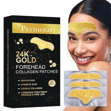 20 Pcs Gold Forehead Wrinkle Patches Collagen Forehead Lines Mask Frown Wrinkles