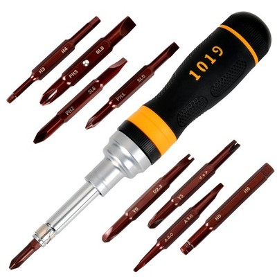 19-in-1 Ratcheting Multi-Bit Screwdriver Set, Magnetic Tip Screwdriver with D...