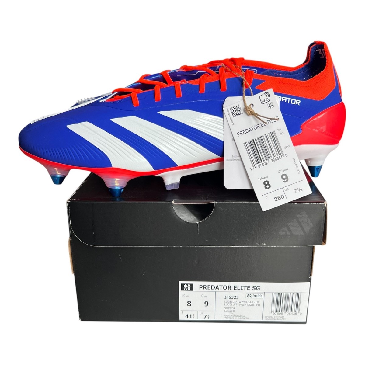 シューズ adidas Predator Elite SG 27.5 Adidas Predator Elite SG Grey Black Metallic Soccer Cleats