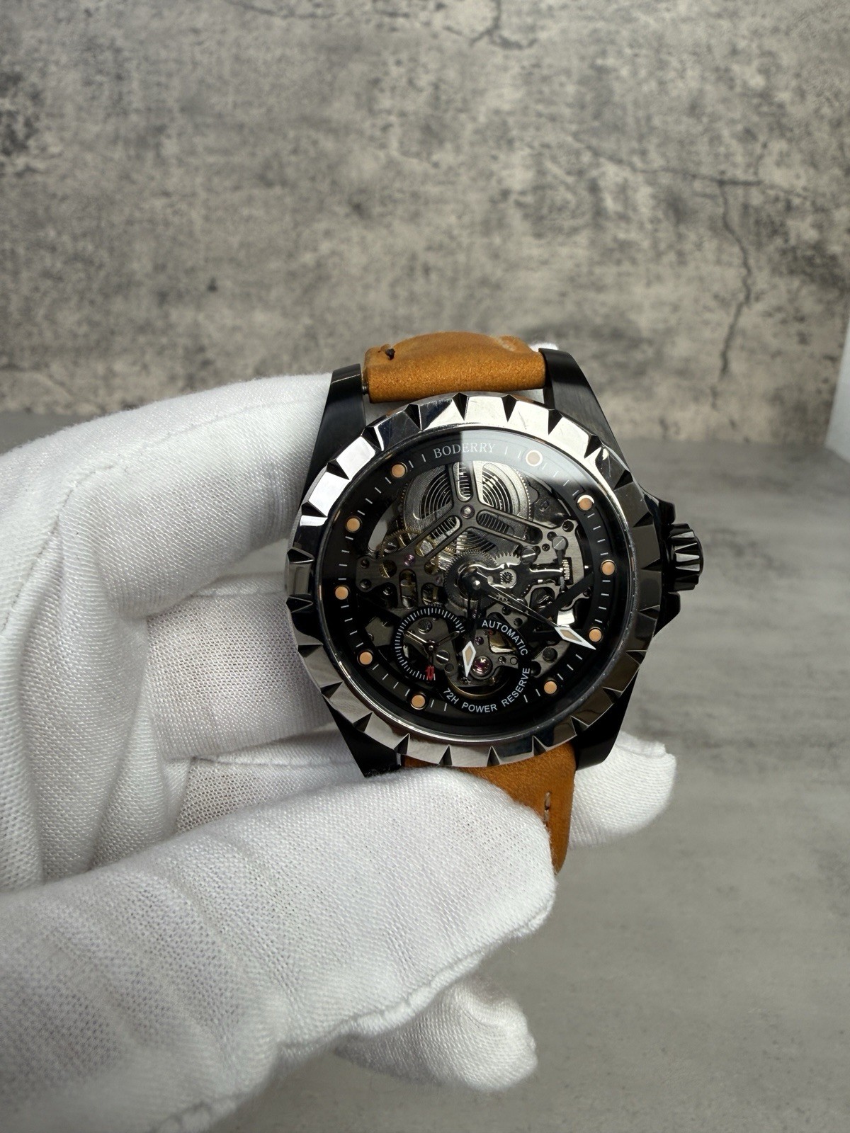 Boderry Windmill Skeleton Automatic Watch Men's L… - image 5