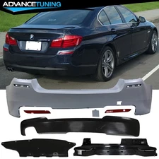 Fits 11-16 BMW F10 MTech Style Rear Bumper Conversion Kits Single Outlet