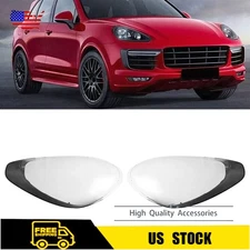 For Porsche Cayenne 2015 2016 2017 LH & RH Headlamp Headlight Lens Clear Cover