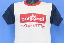 vintage 70s PERSONAL MG MITTEN CAR PARTS ACCESSORIES LOGO COTTON t-shirt SMALL S
