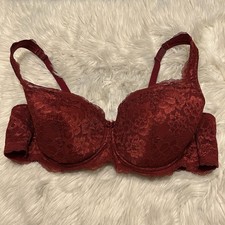 Torrid 44B Bra Red Lace Lightly Lined Balconette Underwire Back Closure