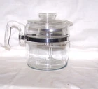 Vintage Pyrex 6 Cup Glass Percolator / Stovetop Coffee Pot USA 7756 Mid-Century