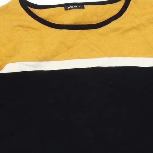 Roman Women's Black Colourblock Shift Dress Size 20 - Picture 8 of 12