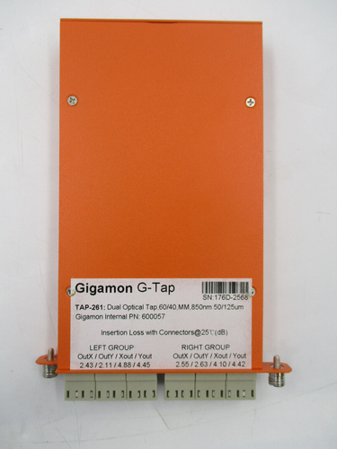 Gigamon G-TAP TAP-261 Dual Optical Tap 60/40 MM 850nm 50/125um P/N: 600057 - Bild 2 von 2