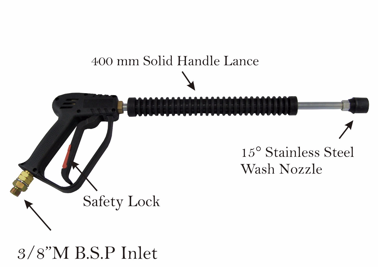 Pressure Washer Jet Wash Gun And Lance 3/8" Male Inlet eBay