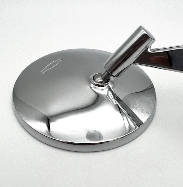 Pair Chrome Bowtie Rear View Side Mirrors For 1966-1968 Chevy Chevelle & More - Image 4 of 4