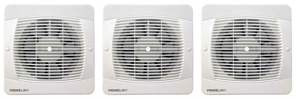 3 x Primeline Manrose PEF6020 Axial Extractor Fans 150 mm / 6 Inch (Timer)