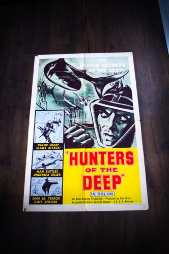 HUNTERS OF THE DEEP Us 1 Sheet Vintage Movie Poster Original 1954