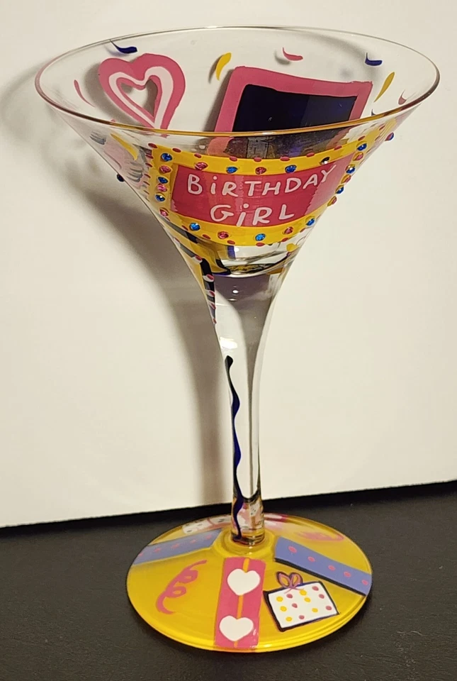 CHICA DE CUMPLEAÑOS Lolita pintada a mano me encanta mi copa de cóctel Martini Santa Bárbara Foto 2 de 4