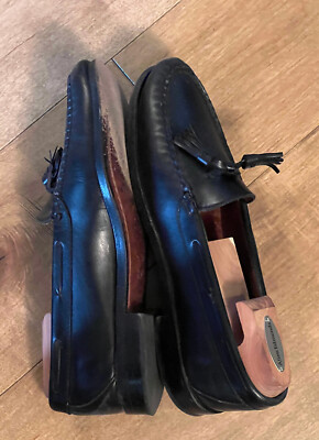 Allen Edmonds Naples Black Leather Tassel Loafer Dress Shoes  display picture 1