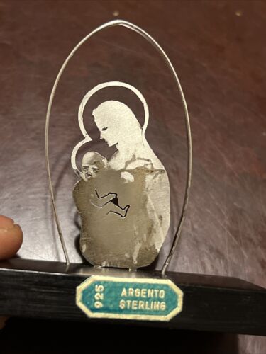 Vintage Argento Sterling Silver 925 Cut Out Mary Jesus Christian - Picture 3 of 11