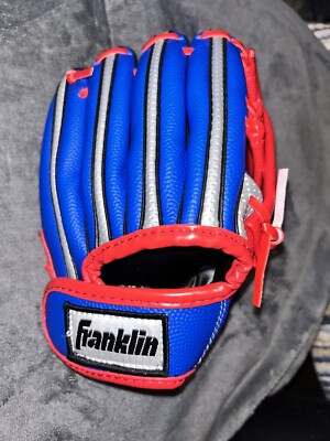 Franklin Air Tech Soft Foam Kids Baseball Glove Red Silver And Blue