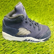 Nike Air Jordan 5 Retro SE Toddler Size 6C Navy Blue Athletic Shoes Sneakers