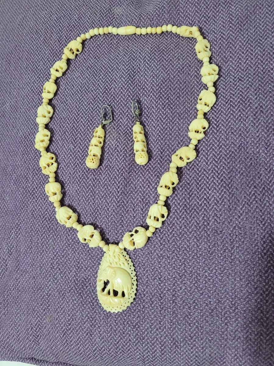 ivory hand necklace earings eBay