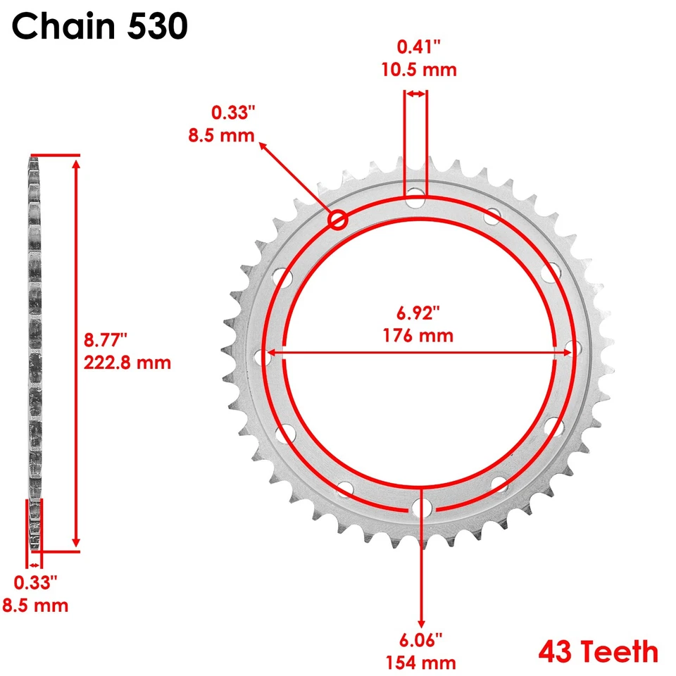 Front & Rear Sprockets for Honda VFR750F Interceptor 750 Rc36 1990-1997 - Image 3 of 4