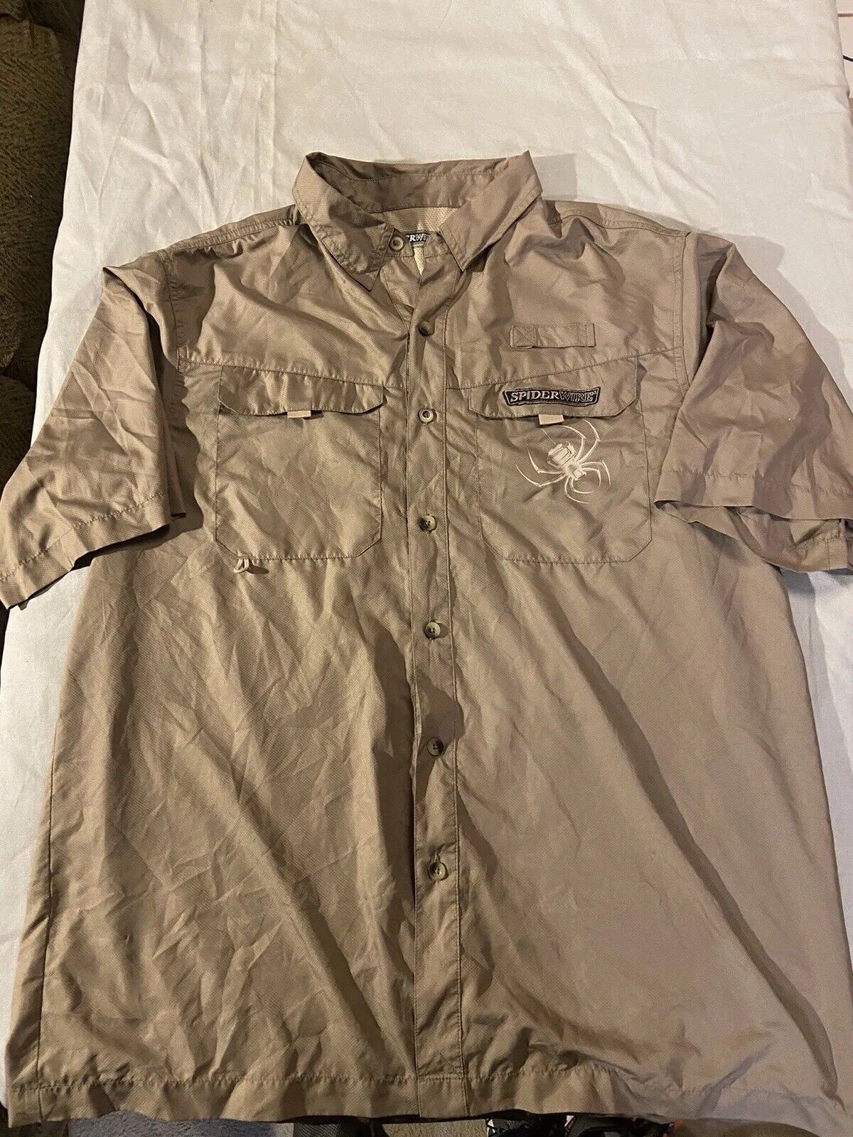 Spider Wire Short Sleeve Fishing Shirt Men’s Size Large