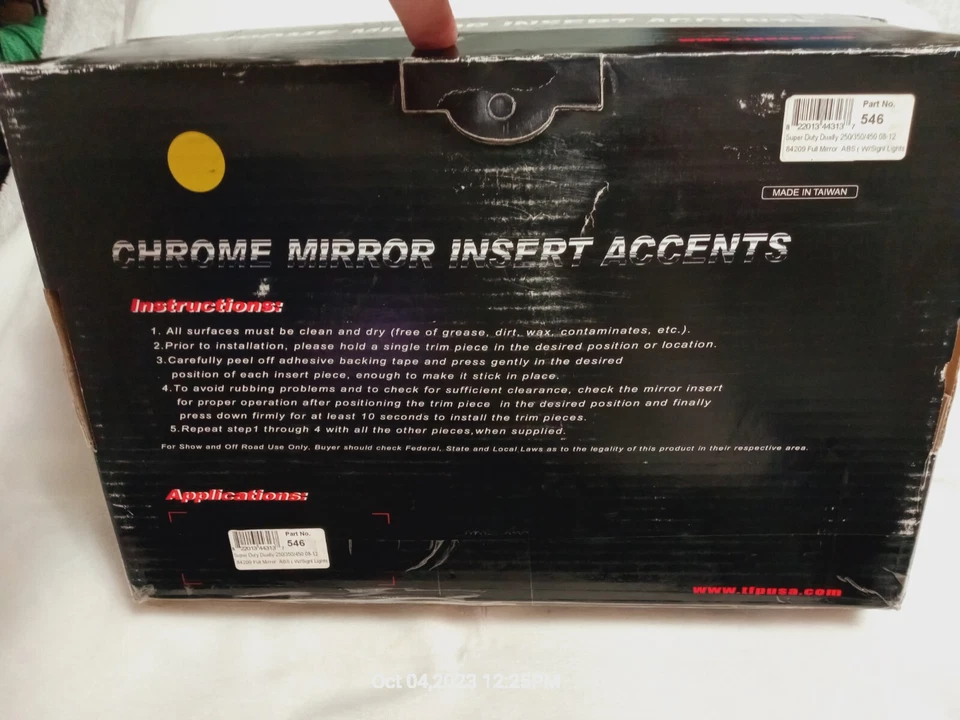 08-16 Ford Super Duty F250+F350+F450+Luz de giro Orificio Cromo Espejo Cubierta Foto 2 de 4