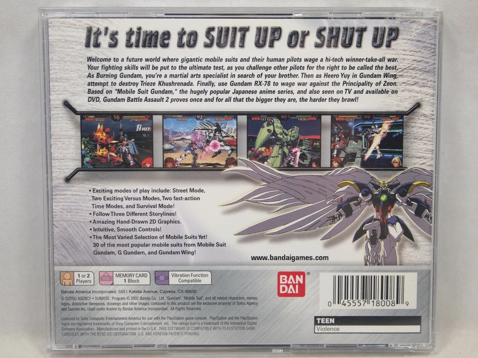 Gundam Battle Assault 2 (Playstation | PS1) Complete in Box CIB Rare Misprint - Image 2 of 4