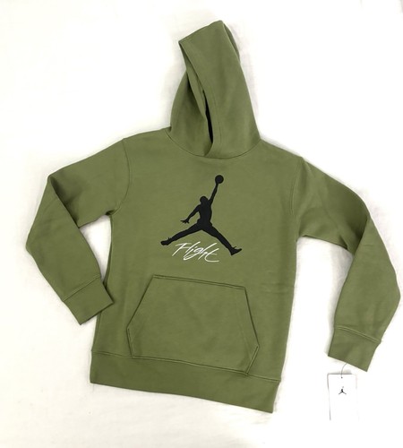 Nike Air Jordan Boys FLIGHT Fleece Hoodie & Jogger Pants Set GRN BLK M 10 12 NEW - Picture 4 of 9