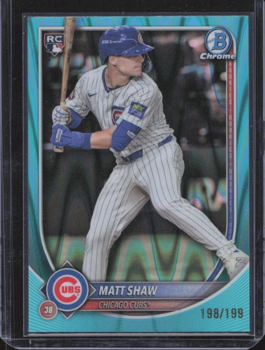 2025 Topps Chrome #219 Matt Shaw Aqua Raywave Refractors #/199