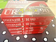 5-pack of Maxell UR 90 Audio Cassette Tapes. New Unopened Normal Bias