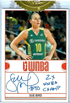 SUE BIRD 2017 Rittenhouse WNBA On-Card Auto Inscribed WNBA CHAMP   STORM