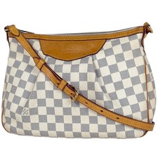 Borsa a tracolla Louis Vuitton Siracusa PM damier azzurro bianco N41113 donna