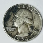 1954 D Washington Quarter Circulated 90% Silver   Q54D