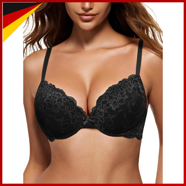 Push Up Bh Damen Floral Spitze Gepolstert BüGel Bh Komfort UnterwäSche-image