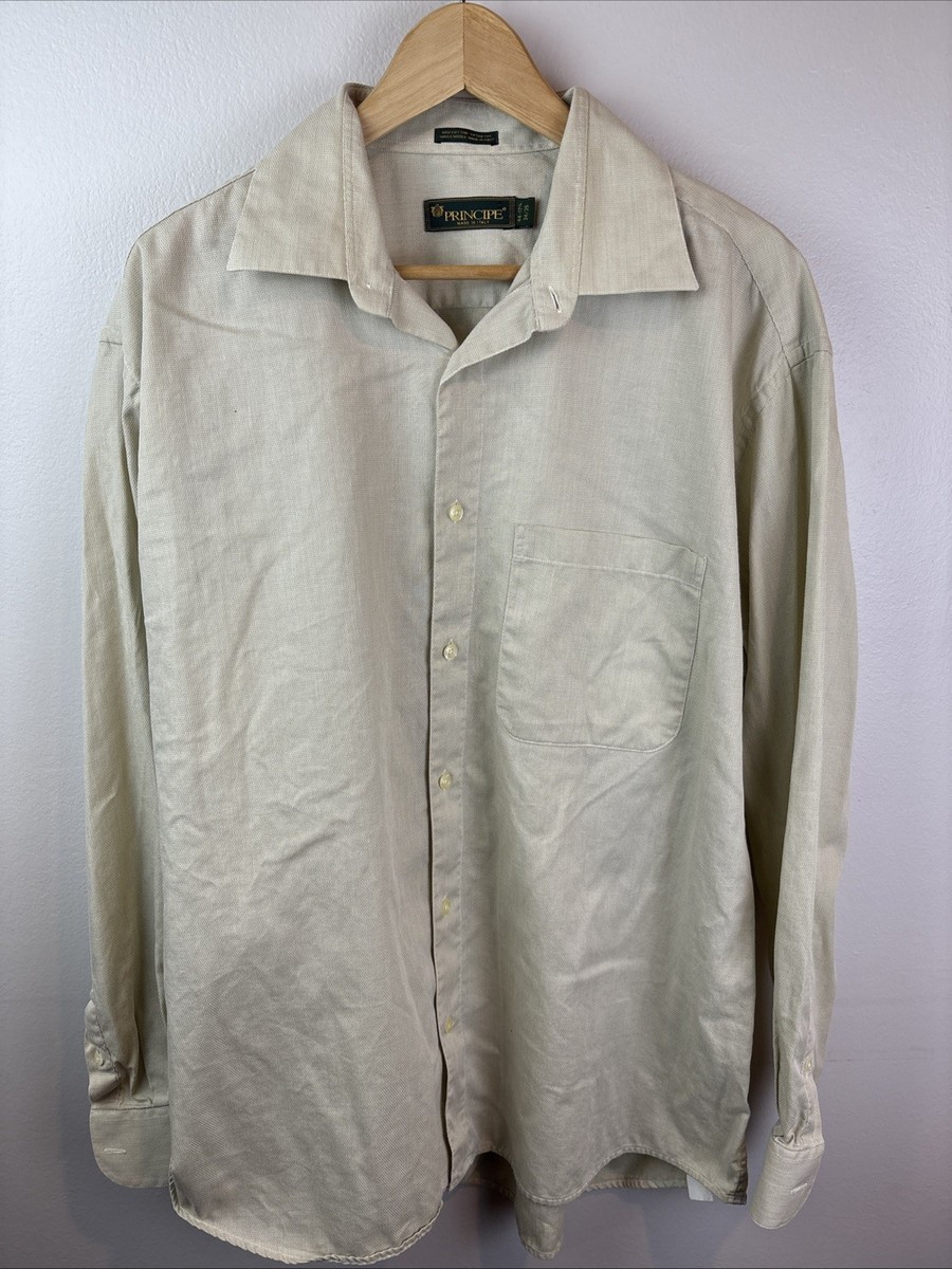 Principe Button-up Long Sleeve Dress Shirt Made in Italy Size XL