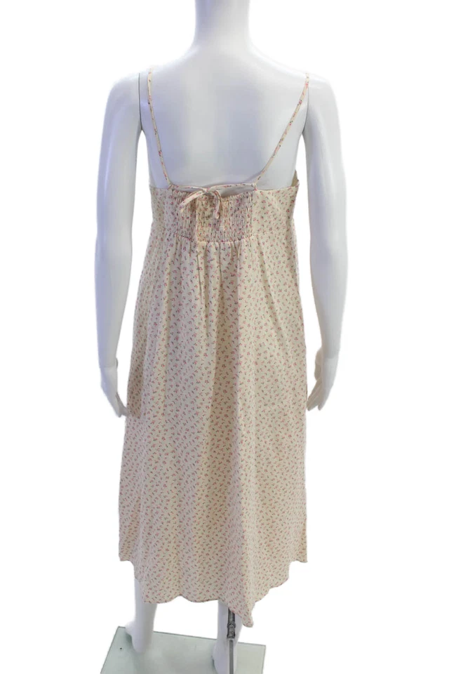 Maxi Vestido Madewell Mujer Algodón Escote Cuadrado Estampado Floral Desnudo Talla S Foto 3 de 4