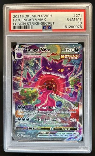 2021 Pokemon SWSH Fusion Strike Gengar VMAX #271/264 PSA 10 GEM MINT