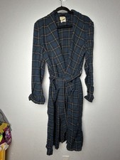 Vintage Viyella Plaid Flannel Wrap Robe Bullock  s Pasadena Wool Cotton