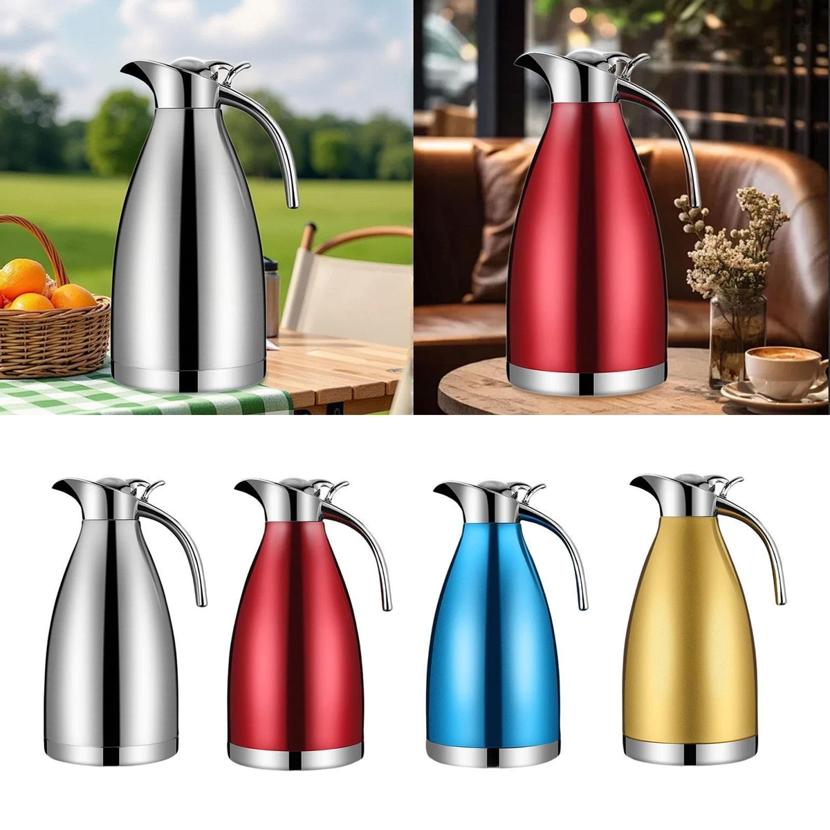 Caraffa In Acciaio Inox 18L Con Coperchio: Perfetta Per Latte, Acqua E Campeggio! - 3