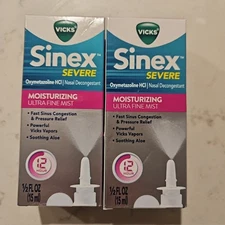Vicks Sinex Severe Moisturizing Ultra Fine Mist Nasal Sprays X2 06/2026+