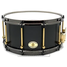 Noble & Cooley Solid Shell Classic Walnut Snare Drum 14x7 Matte Black w/Brass