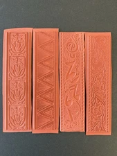 Texture Border Panels LOT of 4 Music Art Deco Bare Rubber UM Stamps