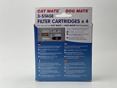 Cat Mate Dog Mate 3-Stage Filter Cartridges 4 Count OEM Genuine #386