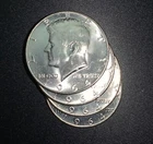FOUR 1964 Kennedy Half Dollars Lot (4) Brilliant Uncirculated~90% SILVER