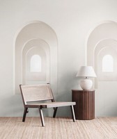 Fototapete Vlies 3D-Effekt Elegant BöGen Fenster Creme Beige 39842-1 (5,61€/1Qm)