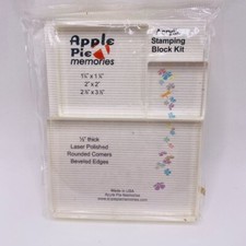 Apple Pie Memories Acrylic Stamp Block Asst. Set 3/Pkg. 1/2" Inch Thick, NEW