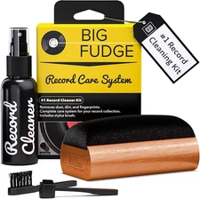 Big Fudge Vinyl Record Cleaning Kit - 4-In-1 Record Cleaner Solution - Includes